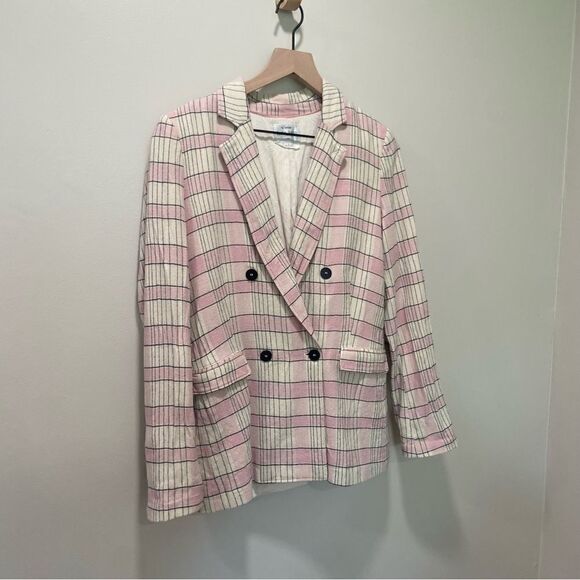 Forte Forte Pink Plaid Virgin Wool Blend Blazer sz II (6) - Picture 2 of 14